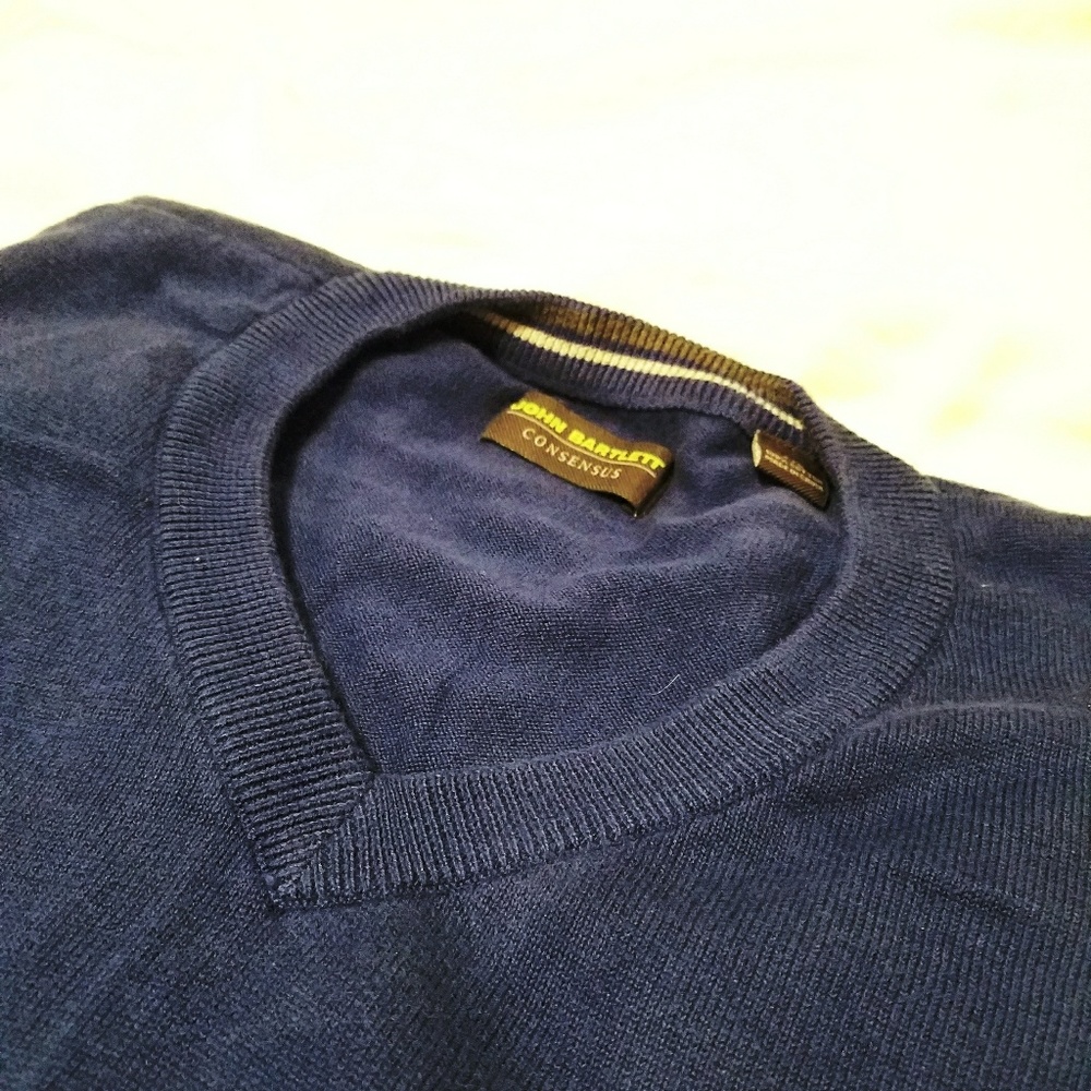Blue V-neck Sweater - John Bartlett Consensus